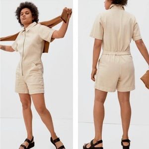 Everlane Denim Coverall Cargo Jumpsuit Sz. 2